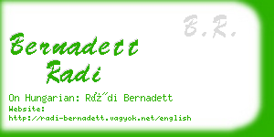 bernadett radi business card